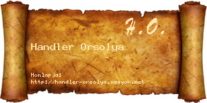 Handler Orsolya névjegykártya